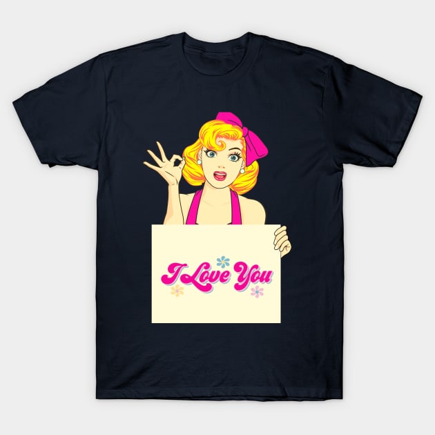 I Love You Darling, Happy Couple, Pink Pretty Lady, Happy Valentine T-Shirt by Gifty Love